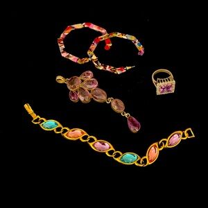 Purple themed jewelry collection (costume and real)